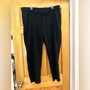 Black slacks with belt tie